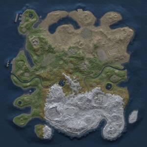 Thumbnail Rust Map: Procedural Map, Size: 3500, Seed: 528012124, 14 Monuments