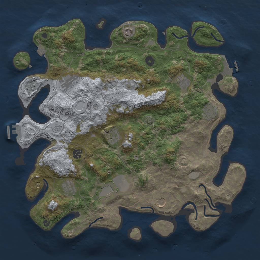 Rust Map: Procedural Map, Size: 4000, Seed: 6186979, 18 Monuments
