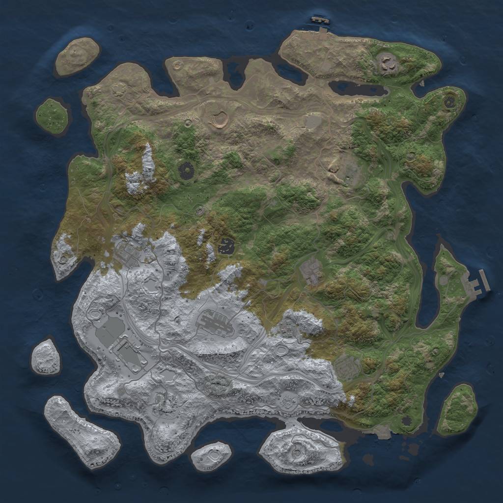 Rust Map: Procedural Map, Size: 4444, Seed: 1820240708, 19 Monuments