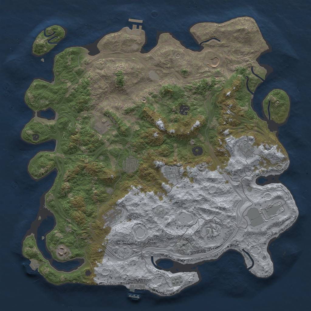 Rust Map: Procedural Map, Size: 4500, Seed: 108493476, 19 Monuments