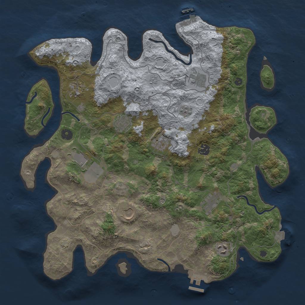 Rust Map: Procedural Map, Size: 4000, Seed: 881707164, 18 Monuments