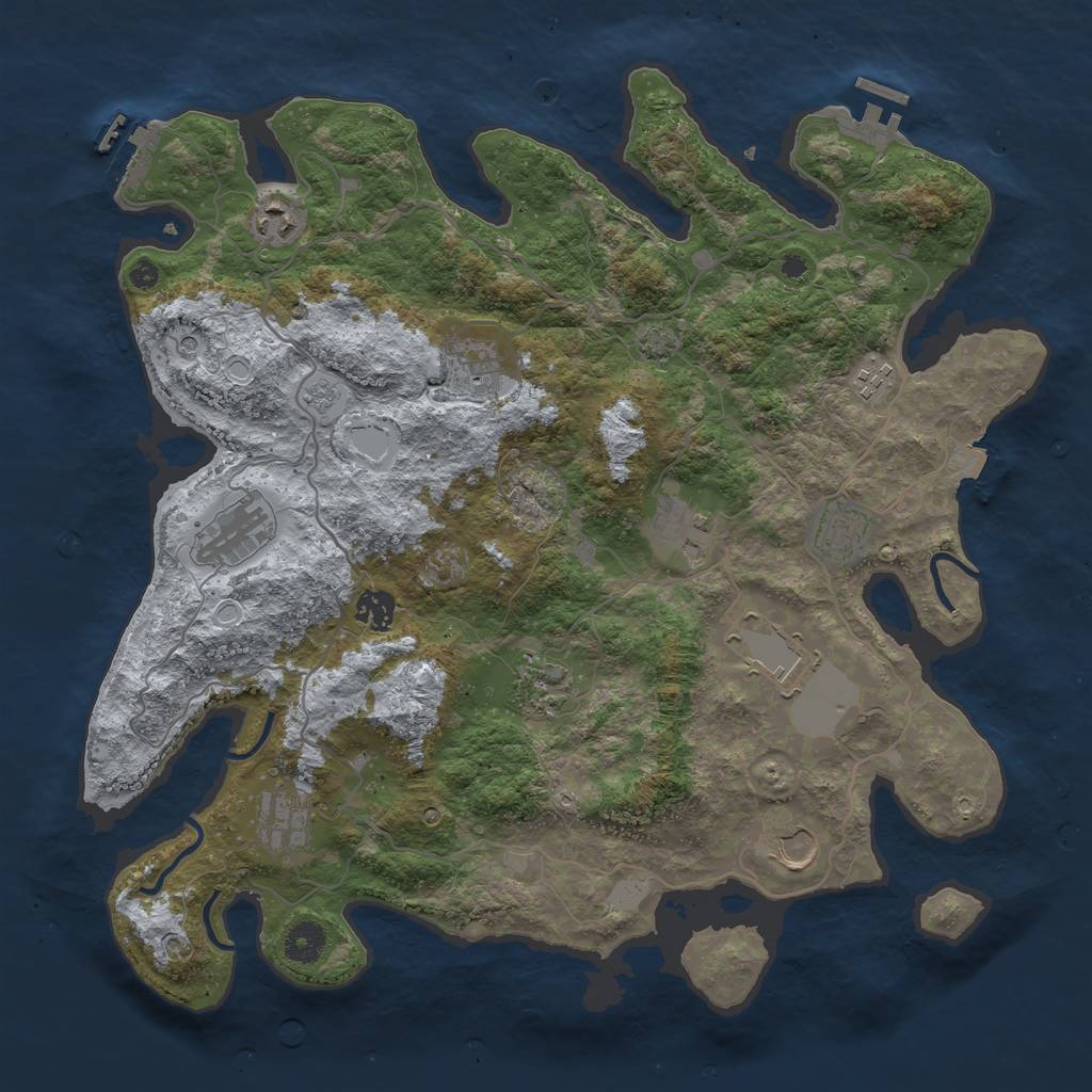 Rust Map: Procedural Map, Size: 4000, Seed: 1372980591, 19 Monuments