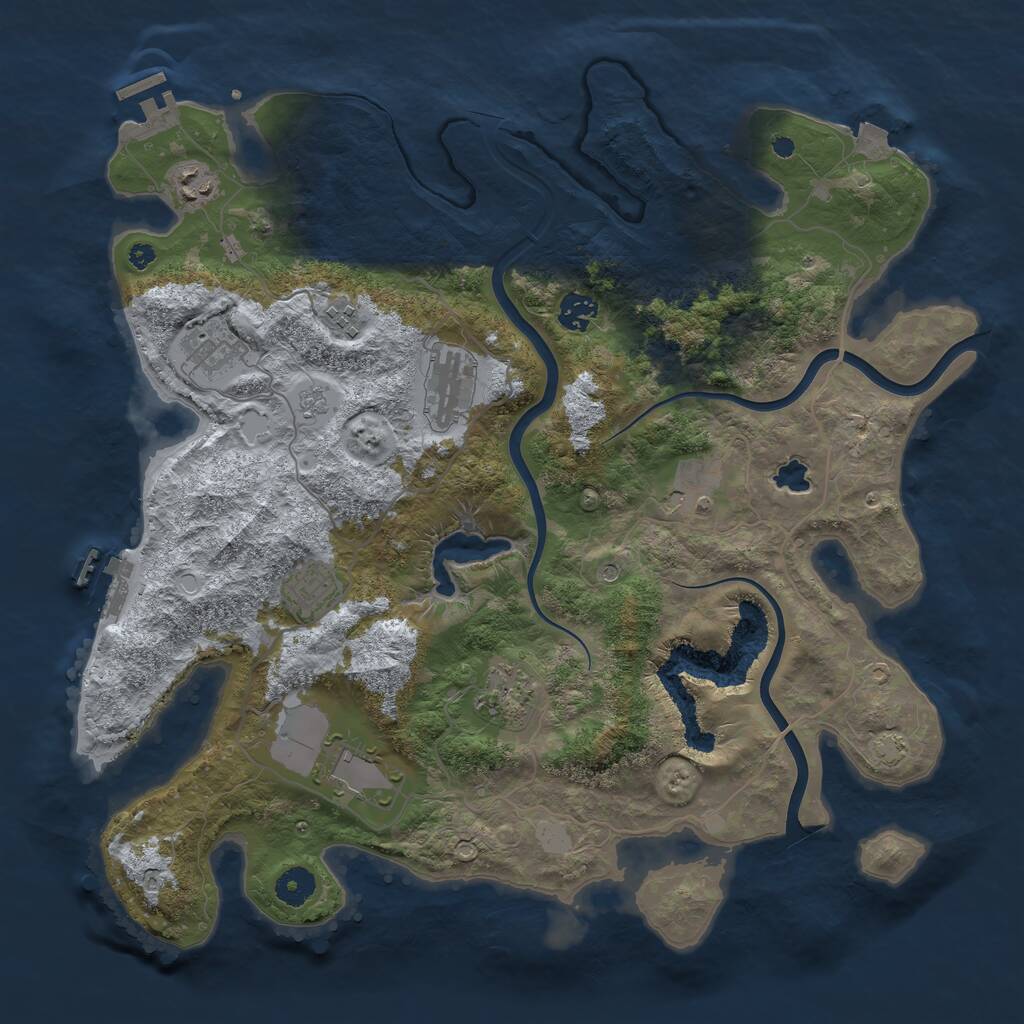 Rust Map: Procedural Map, Size: 4000, Seed: 1372980591, 15 Monuments