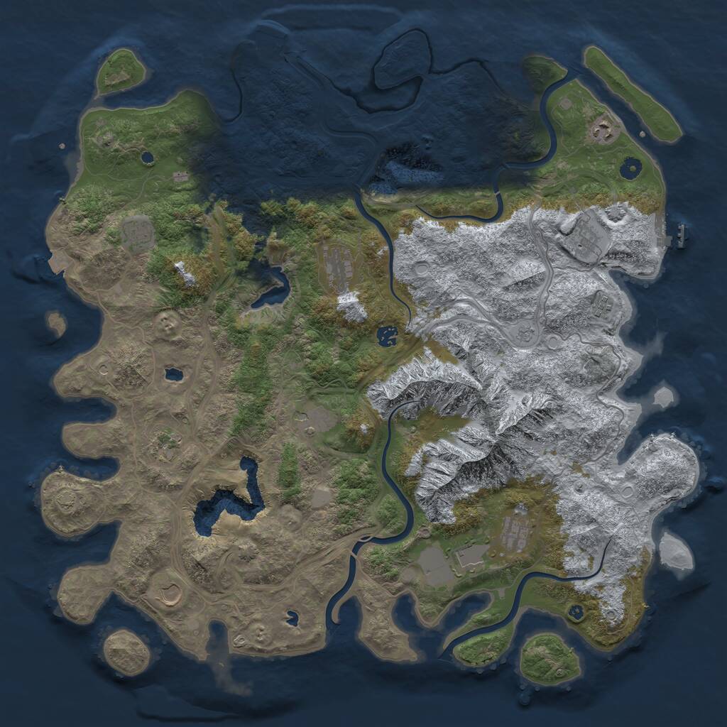 Rust Map: Procedural Map, Size: 5000, Seed: 1235915, 17 Monuments