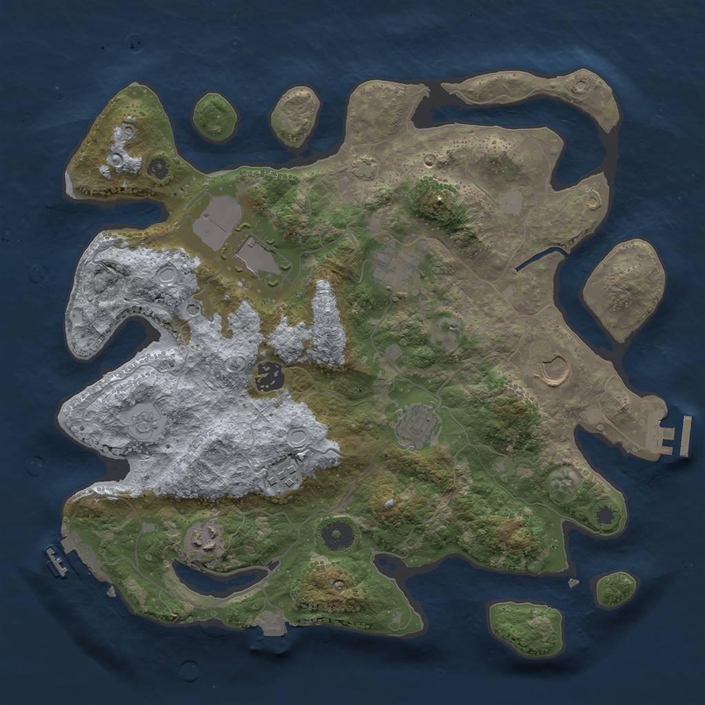 Rust Map: Procedural Map, Size: 3500, Seed: 1757775784, 15 Monuments