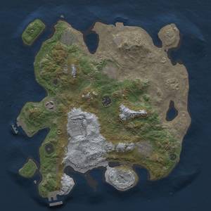 Thumbnail Rust Map: Procedural Map, Size: 3300, Seed: 2043783828, 15 Monuments