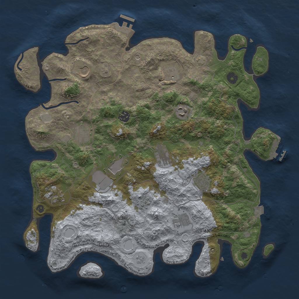 Rust Map: Procedural Map, Size: 4000, Seed: 6548994, 19 Monuments