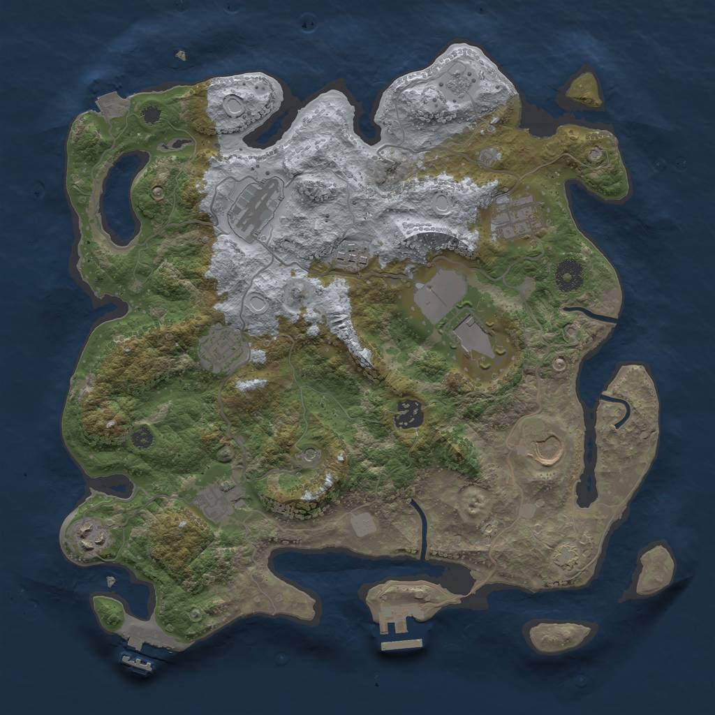 Rust Map: Procedural Map, Size: 3500, Seed: 929826763, 17 Monuments