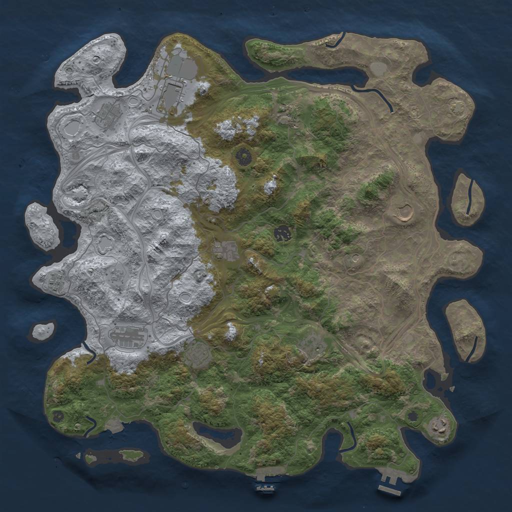 Rust Map: Procedural Map, Size: 4500, Seed: 1749910180, 19 Monuments