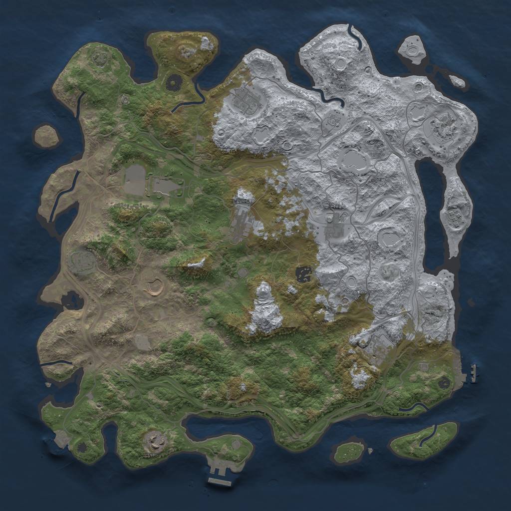 Rust Map: Procedural Map, Size: 4500, Seed: 700315167, 19 Monuments