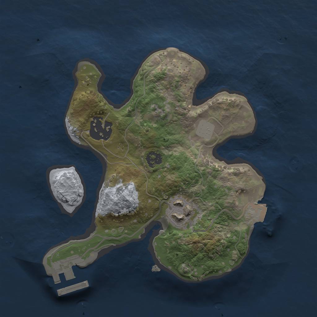 Rust Map: Procedural Map, Size: 2000, Seed: 1530134530, 6 Monuments