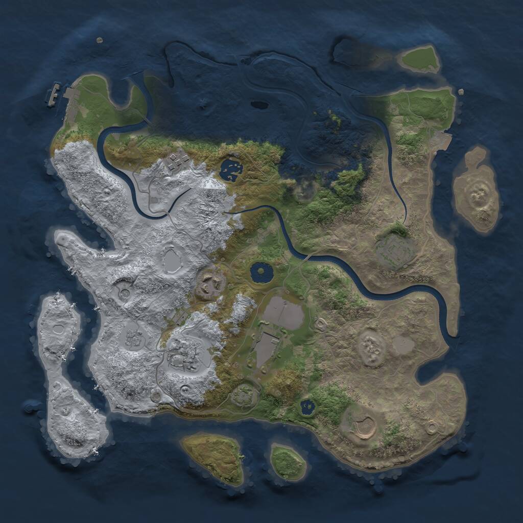 Rust Map: Procedural Map, Size: 3500, Seed: 805680640, 12 Monuments