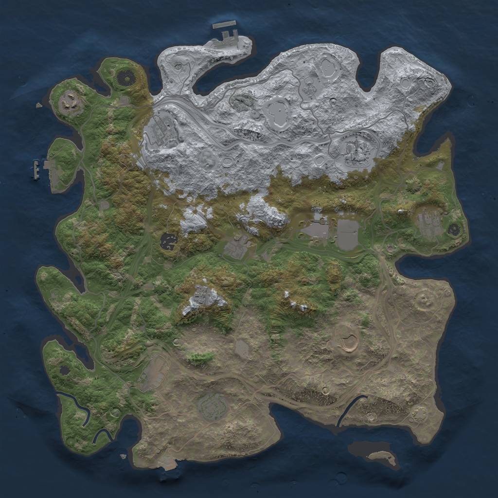 Rust Map: Procedural Map, Size: 4250, Seed: 2091048106, 19 Monuments