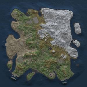 Thumbnail Rust Map: Procedural Map, Size: 3500, Seed: 480892215, 17 Monuments