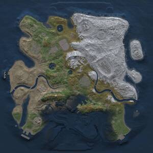 Thumbnail Rust Map: Procedural Map, Size: 3500, Seed: 480892215, 15 Monuments