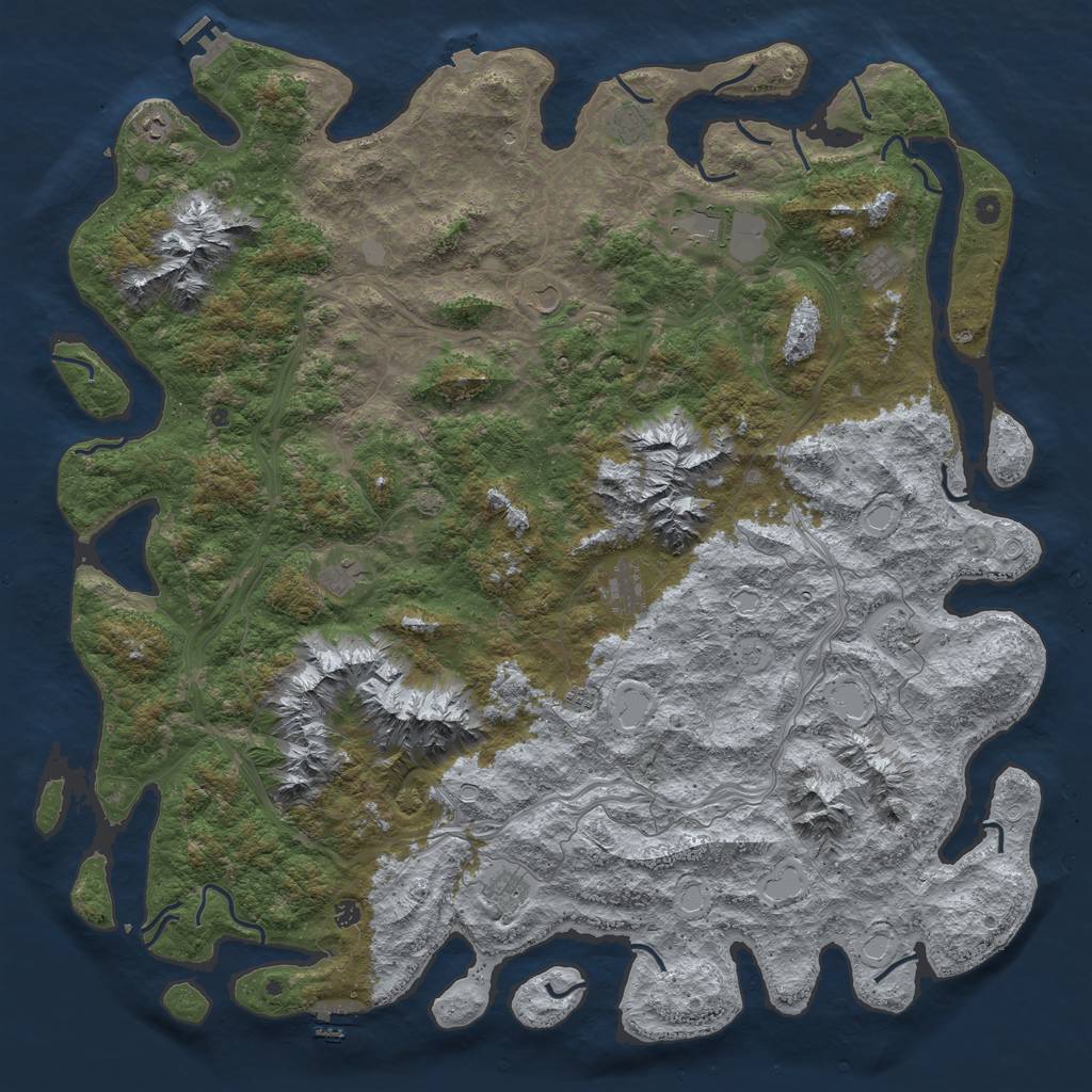 Rust Map: Procedural Map, Size: 6000, Seed: 565123168, 19 Monuments
