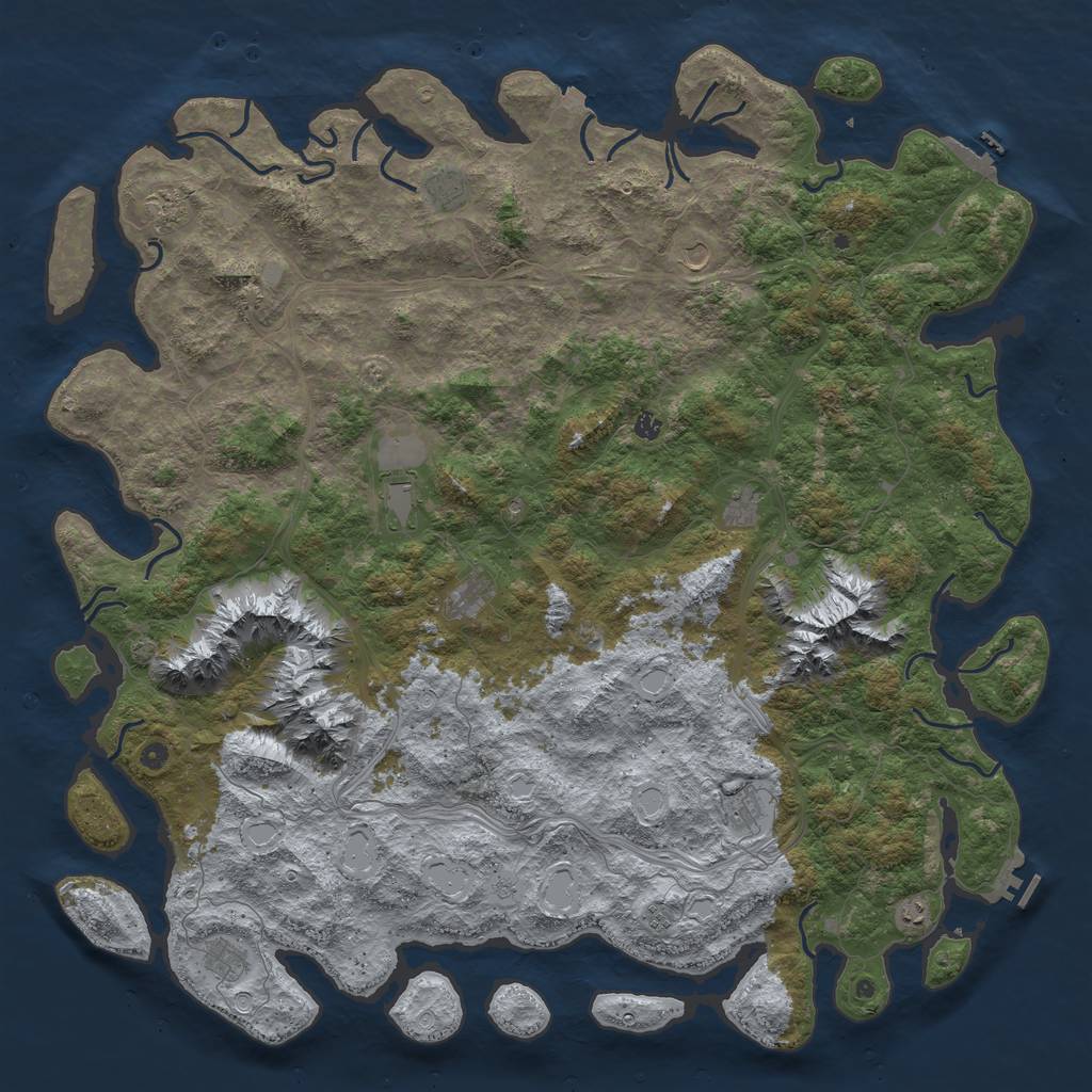 Rust Map: Procedural Map, Size: 6000, Seed: 1971120766, 19 Monuments