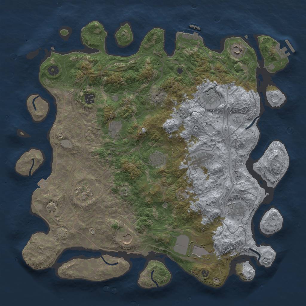 Rust Map: Procedural Map, Size: 4250, Seed: 1094802860, 19 Monuments
