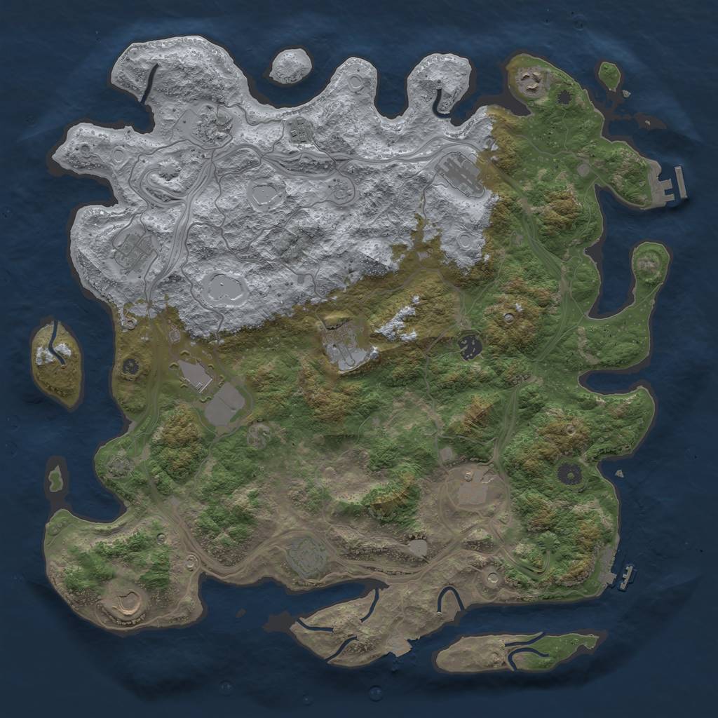 Rust Map: Procedural Map, Size: 4500, Seed: 315686140, 19 Monuments