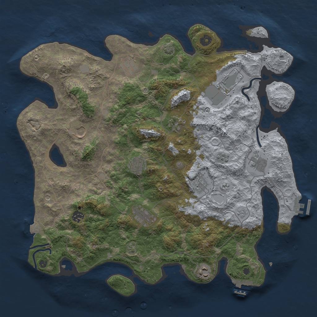 Rust Map: Procedural Map, Size: 4120, Seed: 919111, 19 Monuments