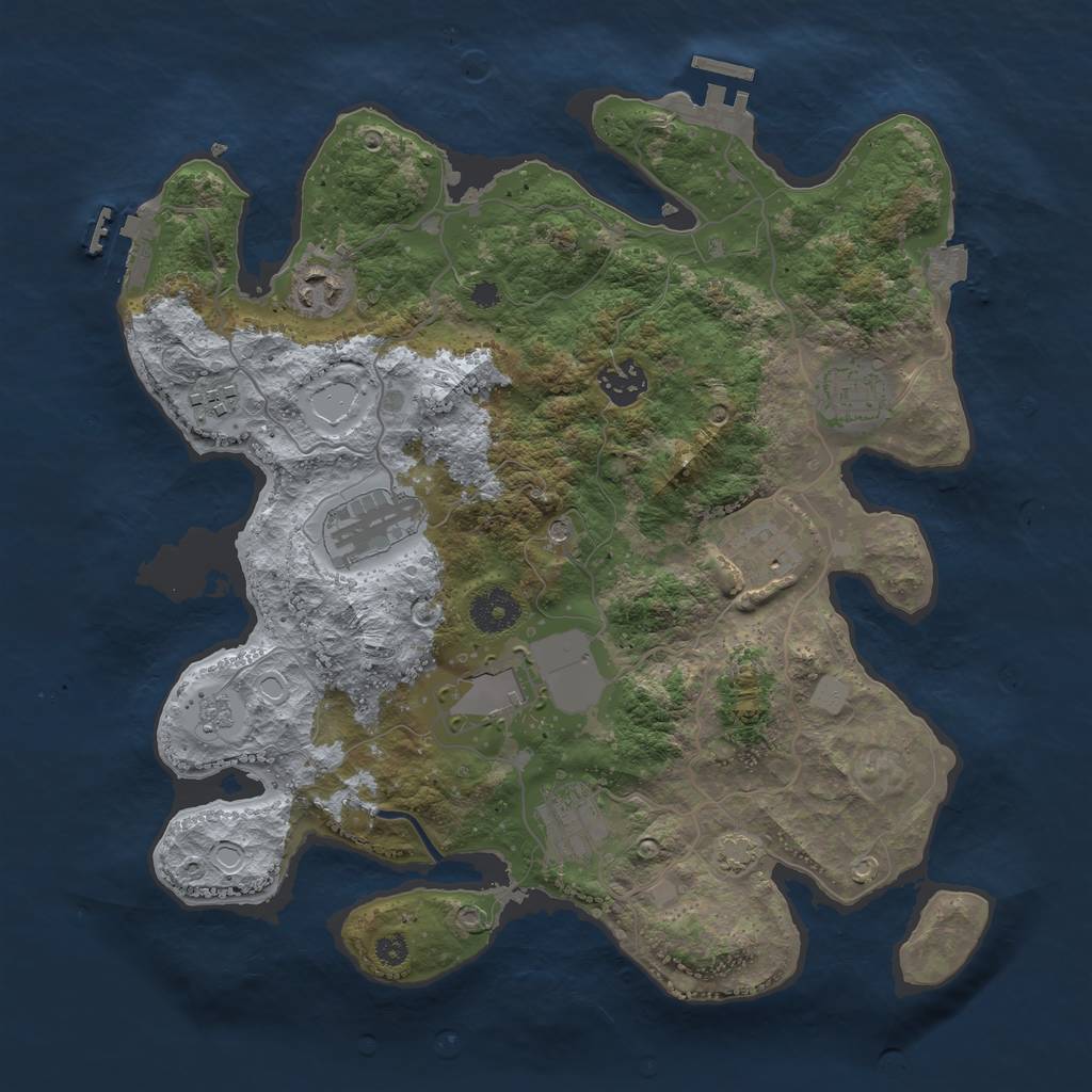 Rust Map: Procedural Map, Size: 3500, Seed: 1983020668, 16 Monuments