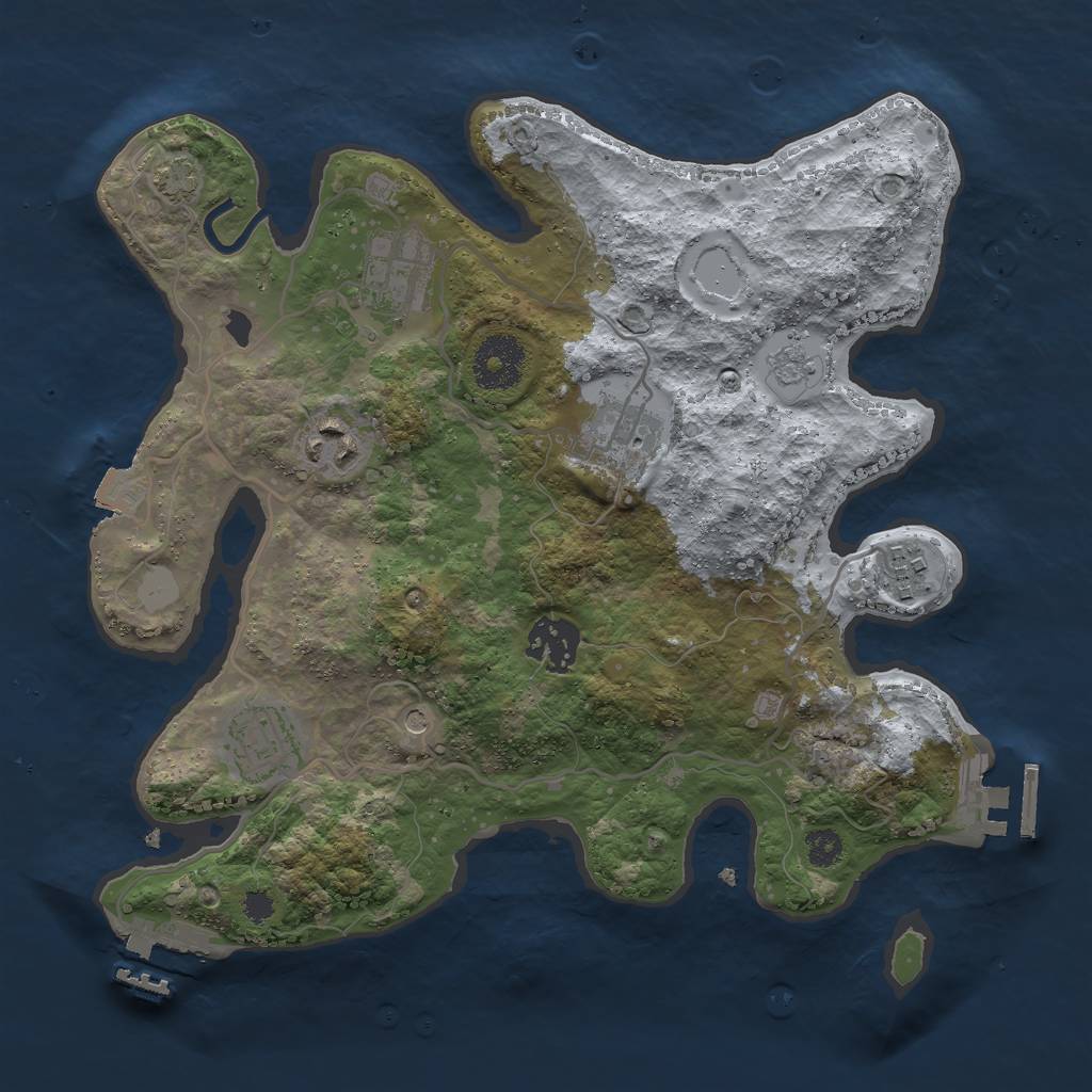 Rust Map: Procedural Map, Size: 3000, Seed: 268716938, 14 Monuments