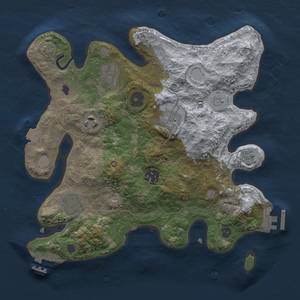 Thumbnail Rust Map: Procedural Map, Size: 3000, Seed: 268716938, 14 Monuments