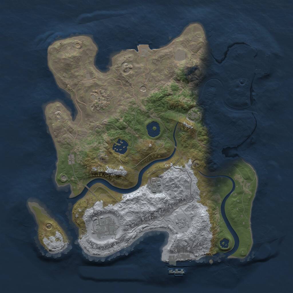Rust Map: Procedural Map, Size: 3000, Seed: 5793, 10 Monuments