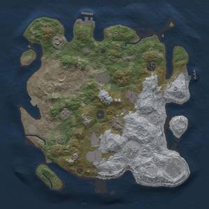 Thumbnail Rust Map: Procedural Map, Size: 3500, Seed: 383019118, 17 Monuments