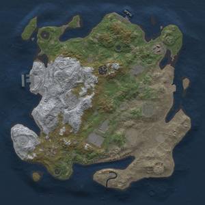 Thumbnail Rust Map: Procedural Map, Size: 3500, Seed: 1944564508, 17 Monuments