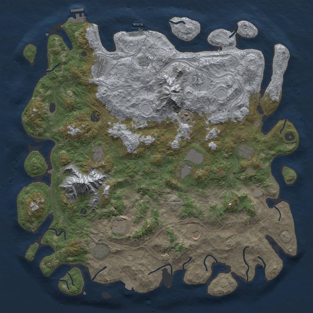 Rust Map: Procedural Map, Size: 5000, Seed: 1180863270, 19 Monuments