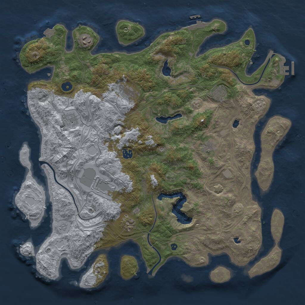 Rust Map: Procedural Map, Size: 4500, Seed: 947954246, 15 Monuments