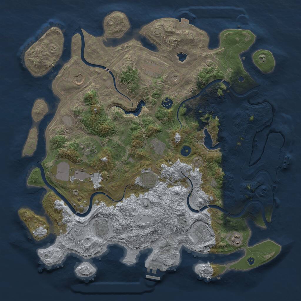 Rust Map: Procedural Map, Size: 4250, Seed: 1558587724, 17 Monuments