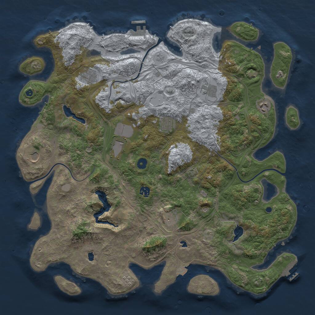 Rust Map: Procedural Map, Size: 4500, Seed: 267272524, 15 Monuments