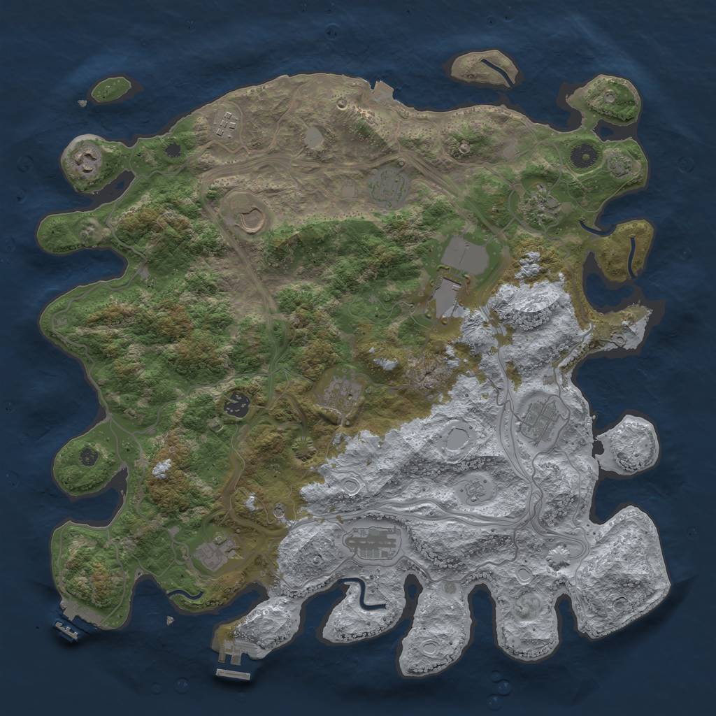 Rust Map: Procedural Map, Size: 4250, Seed: 91204789, 19 Monuments