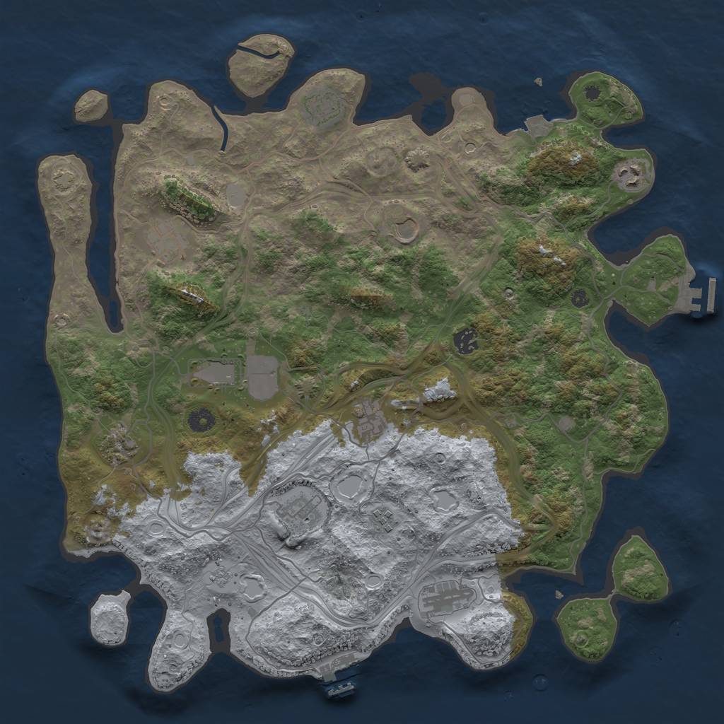 Rust Map: Procedural Map, Size: 4250, Seed: 994607480, 19 Monuments