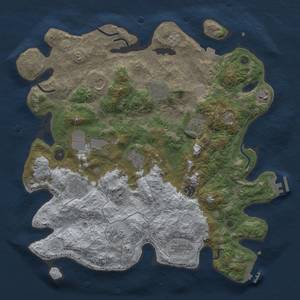 Thumbnail Rust Map: Procedural Map, Size: 4000, Seed: 74512071, 19 Monuments