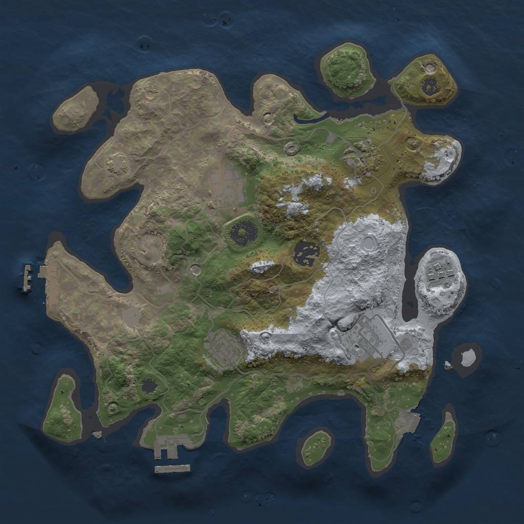 Rust Map: Procedural Map, Size: 3000, Seed: 1325757792, 13 Monuments