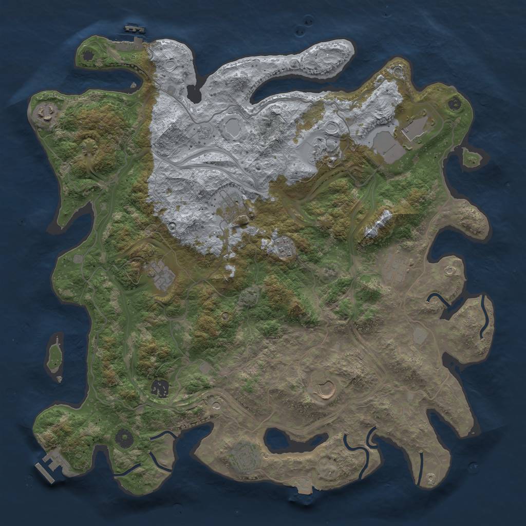 Rust Map: Procedural Map, Size: 4250, Seed: 1088304787, 18 Monuments