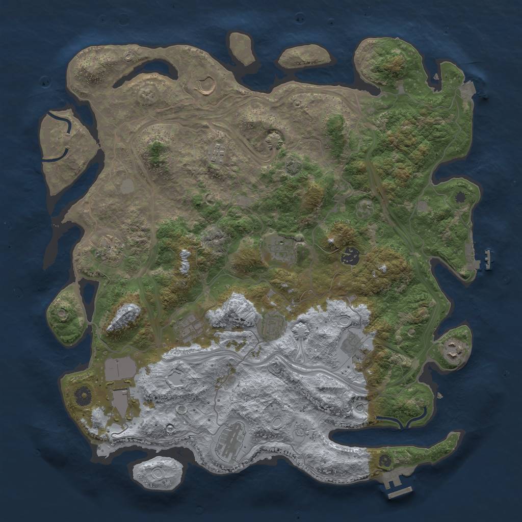 Rust Map: Procedural Map, Size: 4250, Seed: 47447686, 19 Monuments