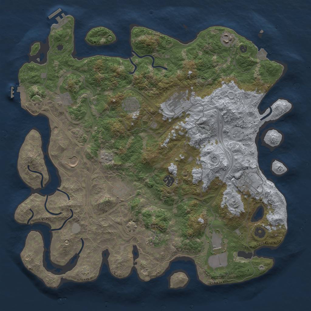 Rust Map: Procedural Map, Size: 4250, Seed: 50164424, 19 Monuments