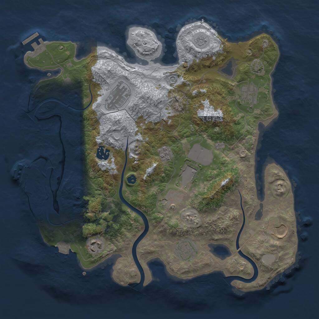Rust Map: Procedural Map, Size: 3500, Seed: 1448650731, 15 Monuments