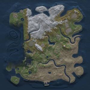 Thumbnail Rust Map: Procedural Map, Size: 4000, Seed: 688243162, 16 Monuments
