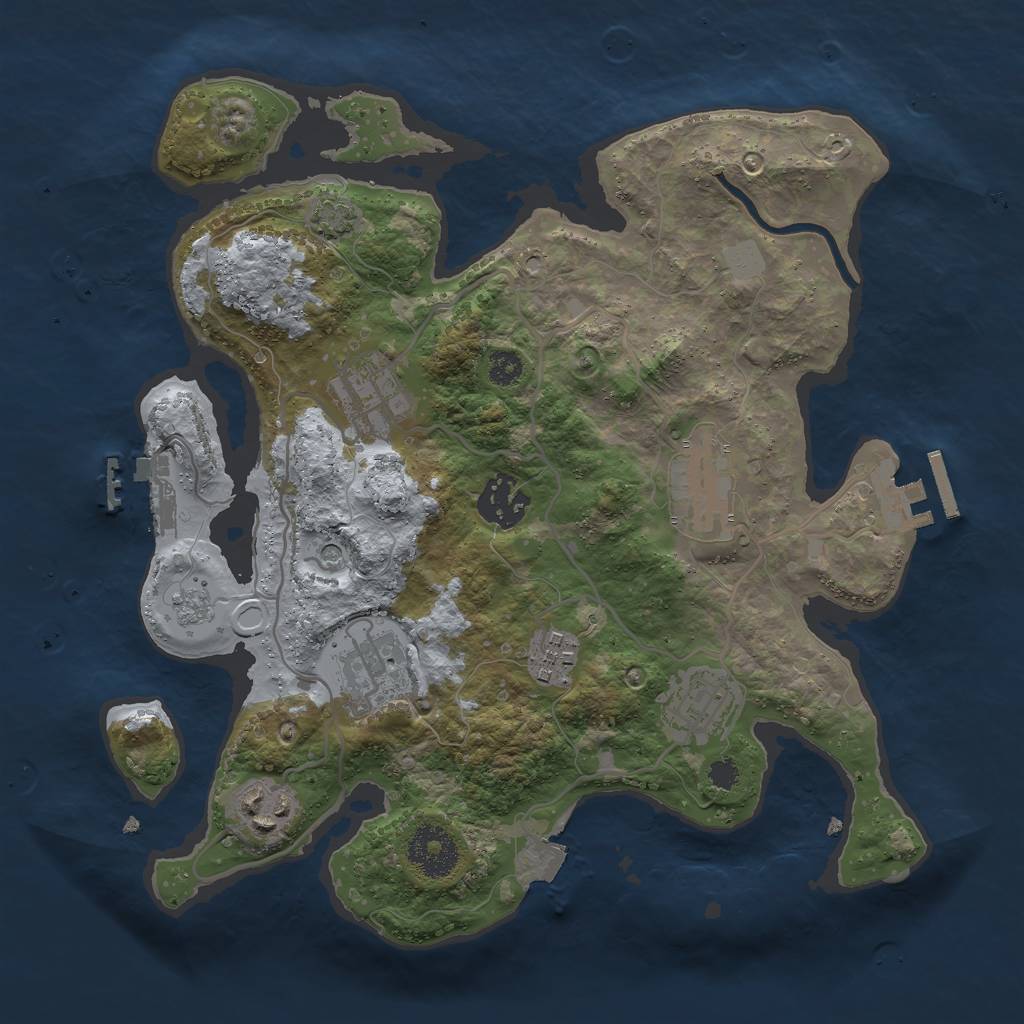 Rust Map: Procedural Map, Size: 3000, Seed: 1530134530, 15 Monuments