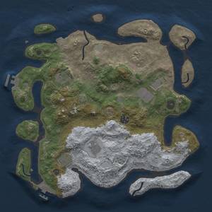 Thumbnail Rust Map: Procedural Map, Size: 3500, Seed: 1082000, 15 Monuments