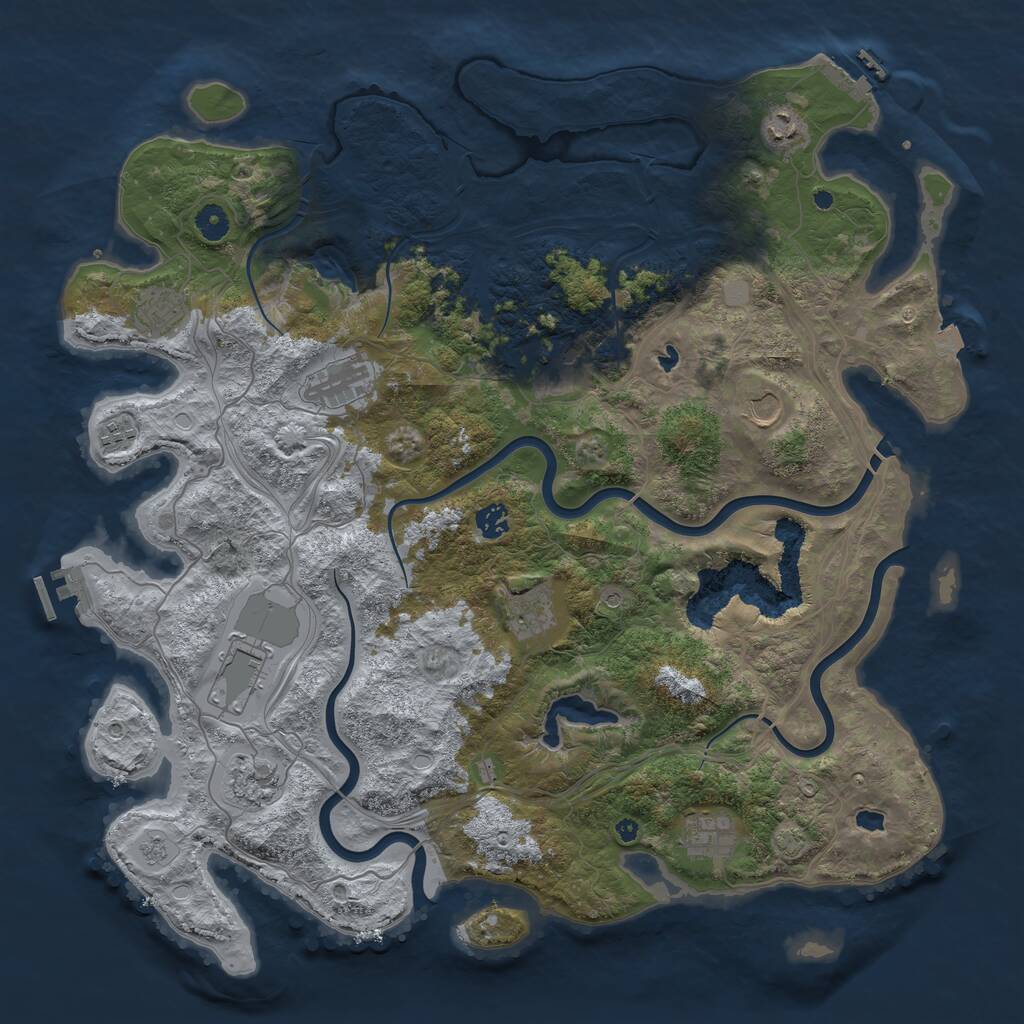 Rust Map: Procedural Map, Size: 4500, Seed: 230090456, 17 Monuments