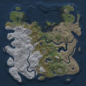 Thumbnail Rust Map: Procedural Map, Size: 4500, Seed: 230090456, 17 Monuments