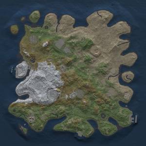 Thumbnail Rust Map: Procedural Map, Size: 4000, Seed: 1354726900, 17 Monuments