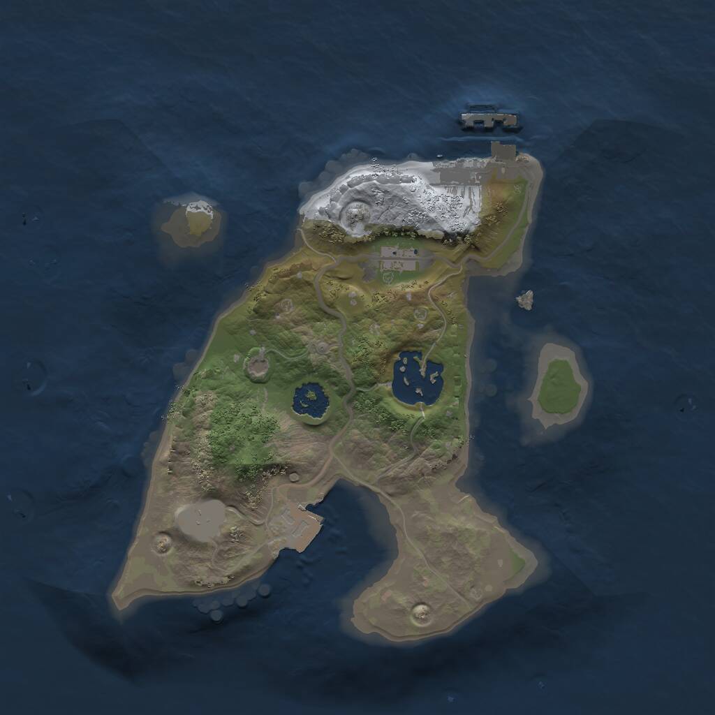 Rust Map: Procedural Map, Size: 2000, Seed: 1617071178, 3 Monuments