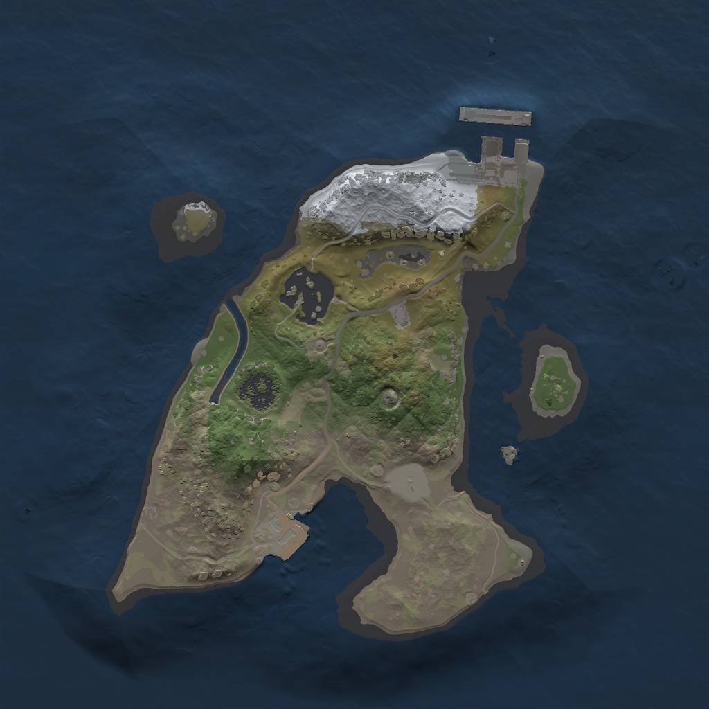 Rust Map: Procedural Map, Size: 2000, Seed: 1617071178, 5 Monuments